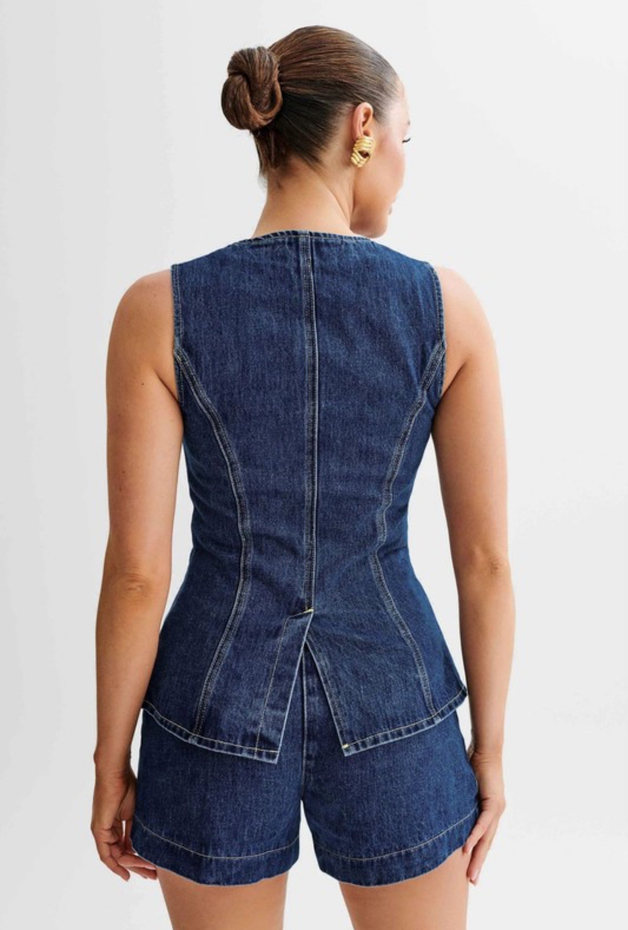 Denim Two Piece Short Set