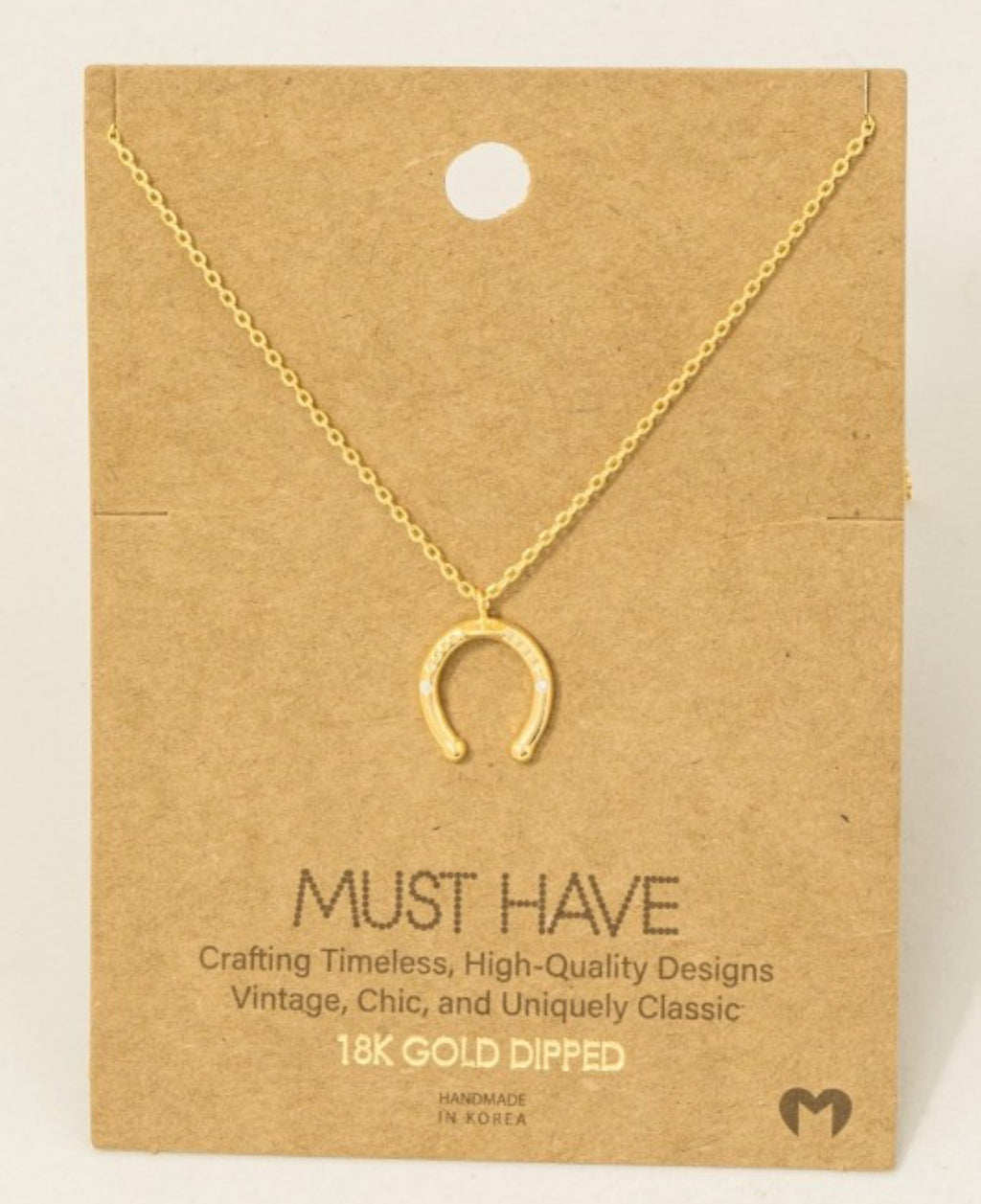 Western Horse Shoe Pendant Necklace