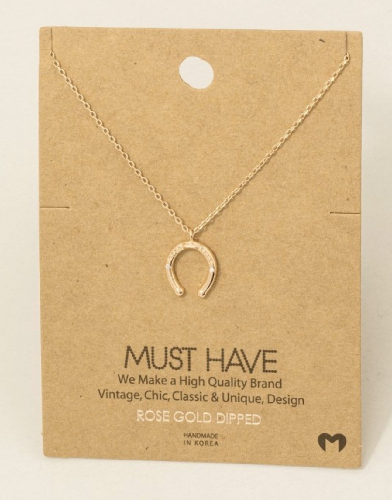 Western Horse Shoe Pendant Necklace