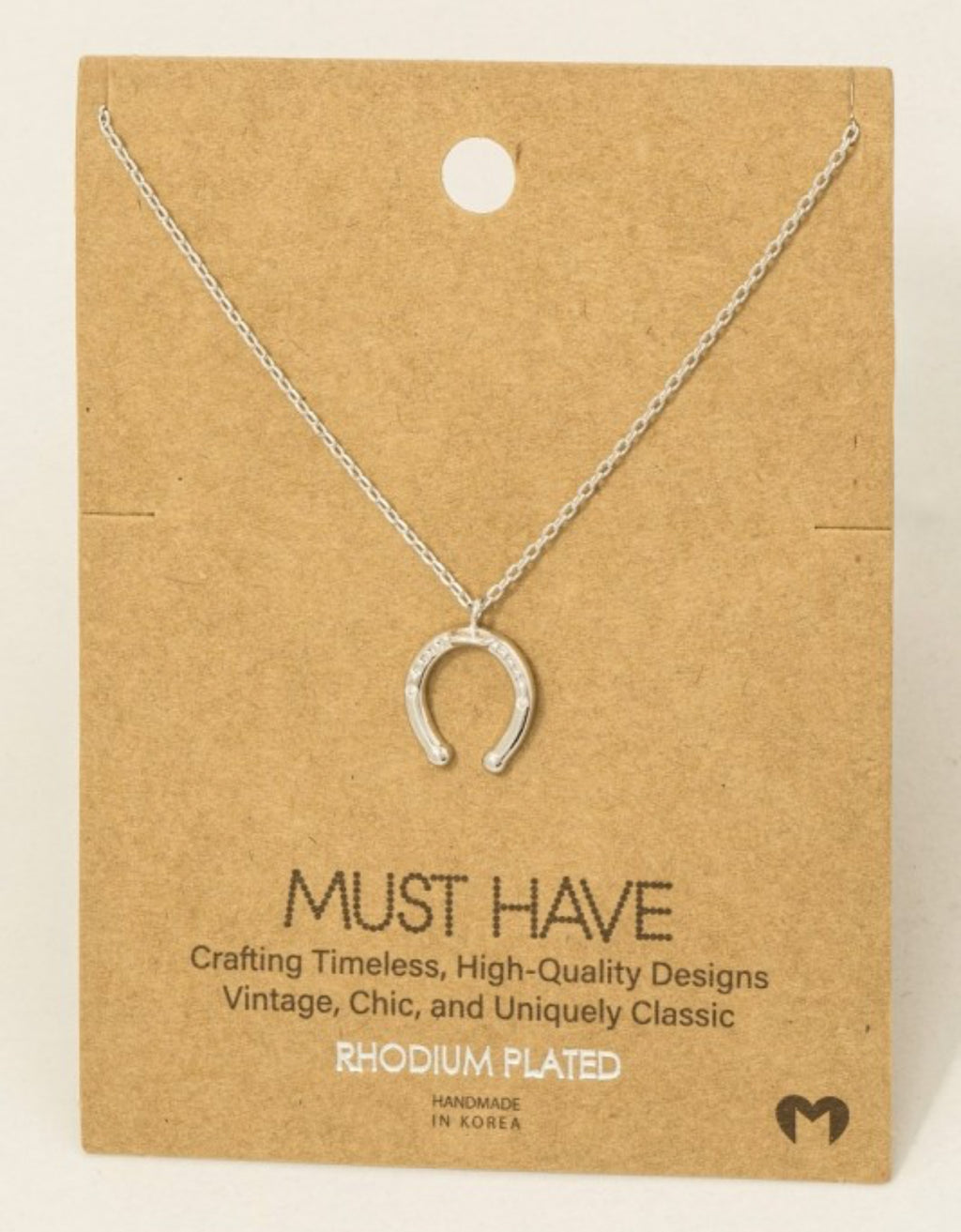 Western Horse Shoe Pendant Necklace